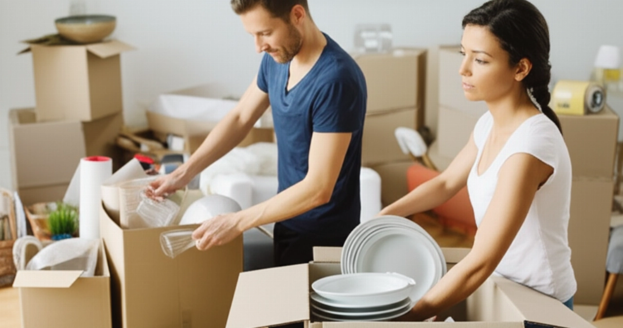 Wie man Geschirr für den Umzug verpackt